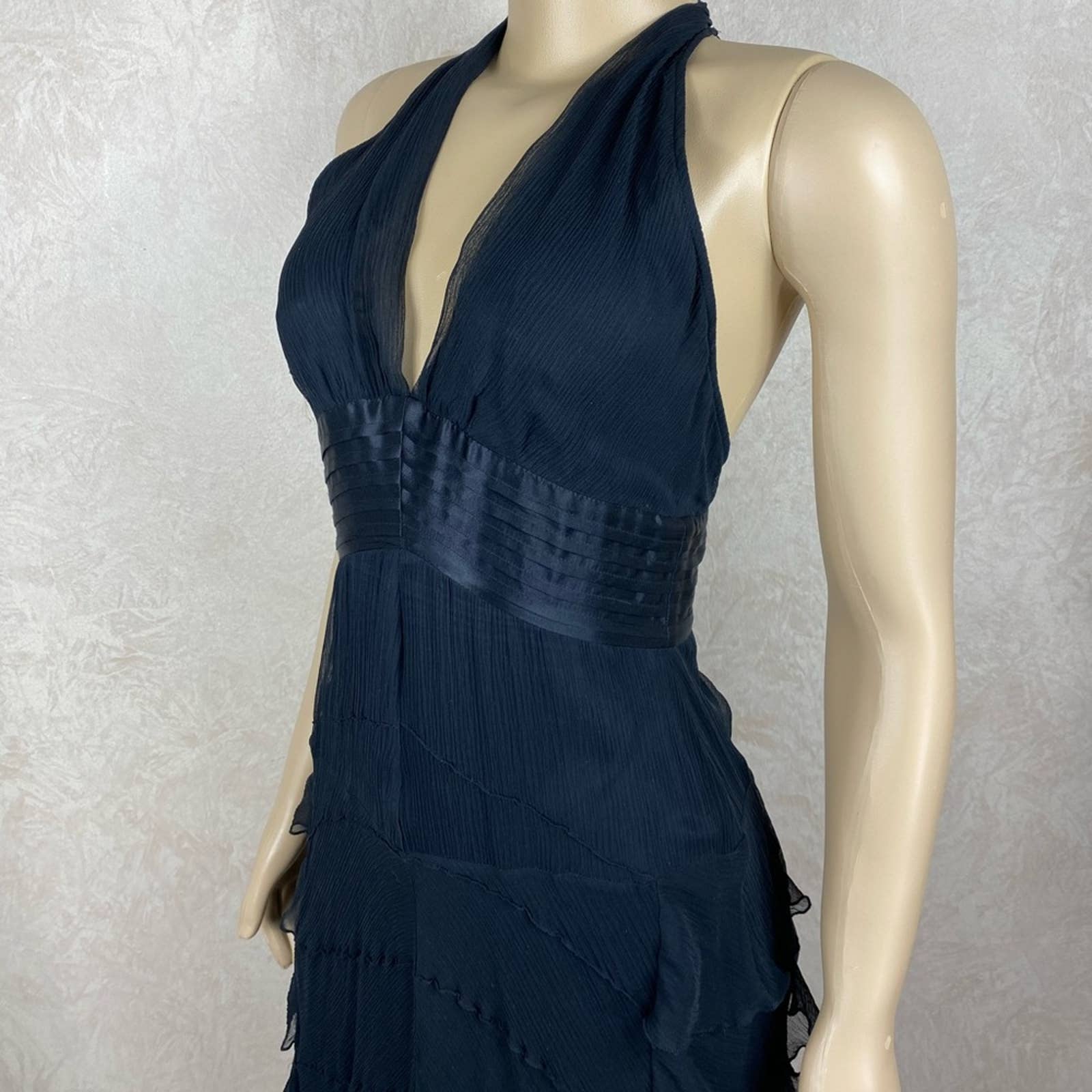 Maxazria Collection Silk Ruffle Evening Dress